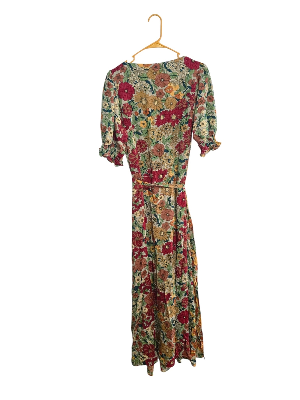 NATURAL LIFE Wrap Maxi Dress in Multi Floral Greens and Mustards Size M - Picture 3 of 5